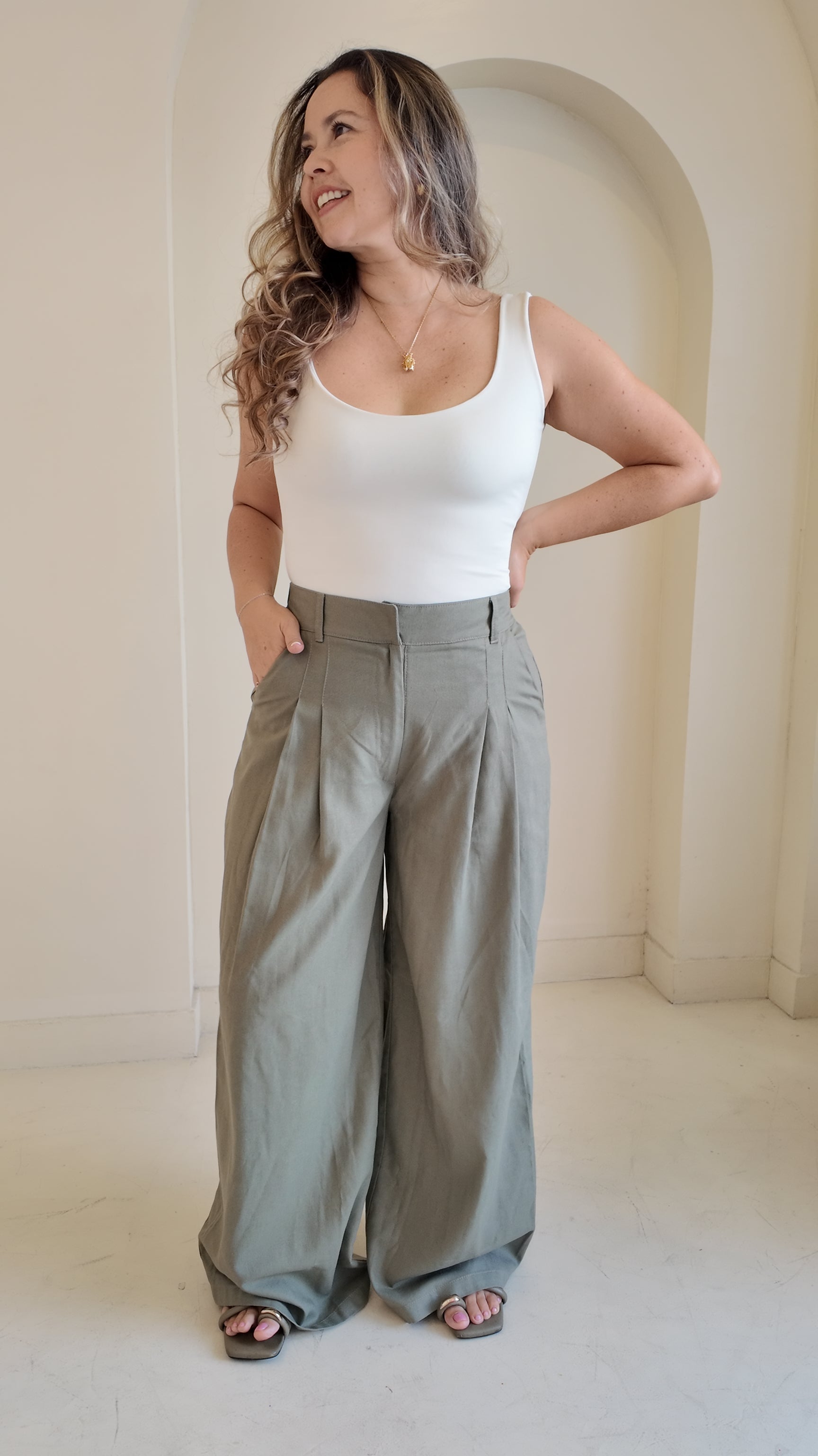 Pantalón Verde Eucalipto